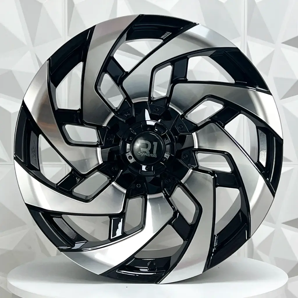 RIN 22X12 5-114.3/127 R1 SPORT 8115 GLOSS BLACK MACHINE FACE ET-44 CB78.1